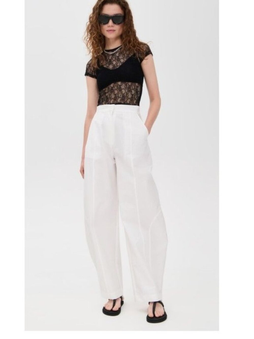 Simonett Lightweight Barrel Trousers in White Size X-Small NEW!